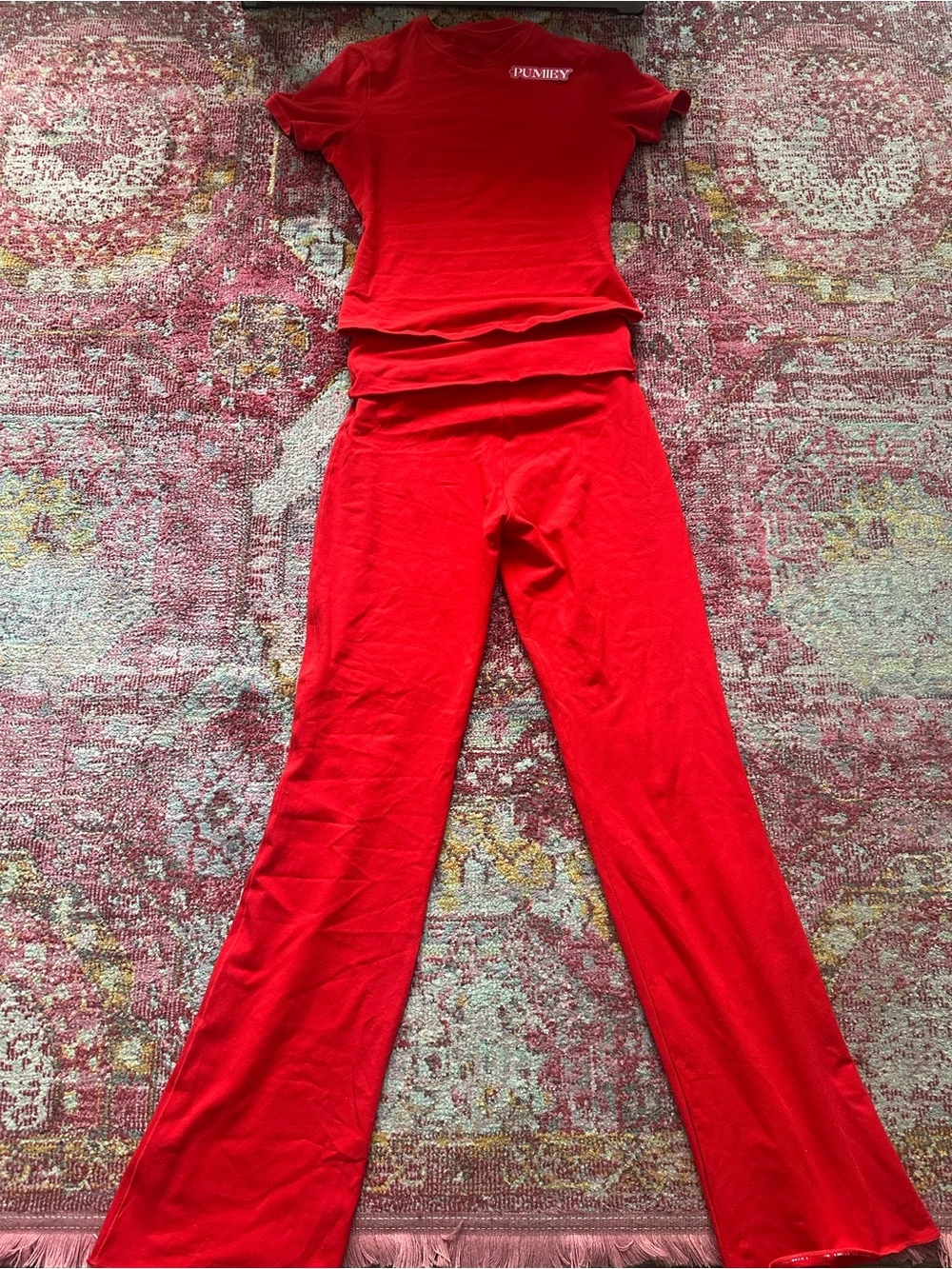 SKIMS Red Boot Cut Jumpsuit-Style Pants